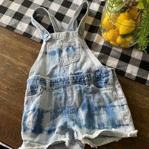 Girls denim overalls (tie dye)